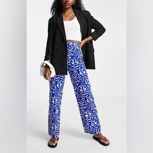Topshop Abstract Floral Print Mom Jeans.